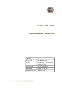 Vexatious requests and complaints policy