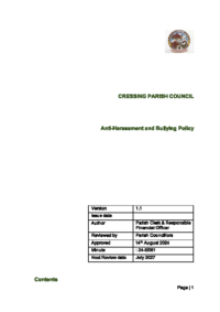 Anti-harrassment and Bullying Policy
